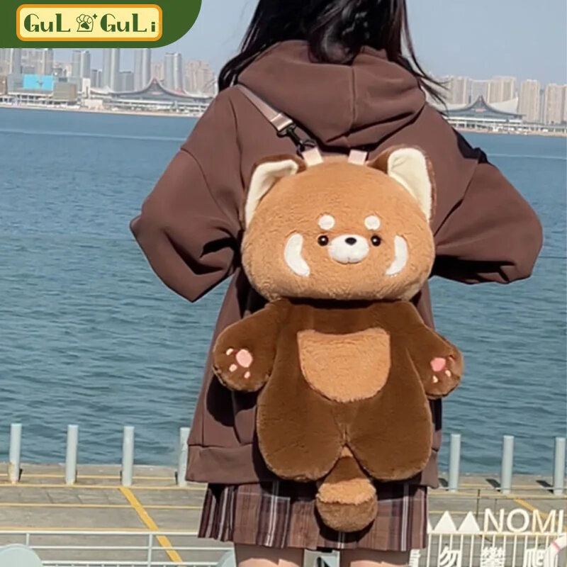 Tas selempang boneka Panda, dompet perjalanan lucu tas bahu pasangan kartun ransel modis untuk hadiah Hari Valentine