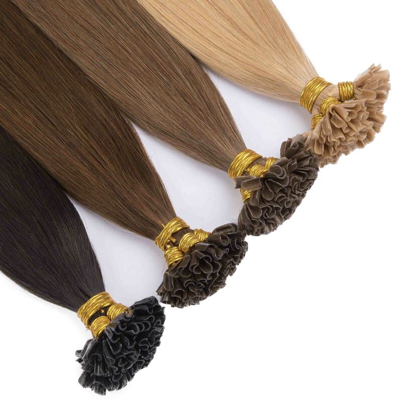 U Spitze Haar verlängerungen echte menschliche Remy Haar teile natürliche gerade Keratin Kapseln reine Farbe Nägel vor gebundene Fusion menschliches Haar