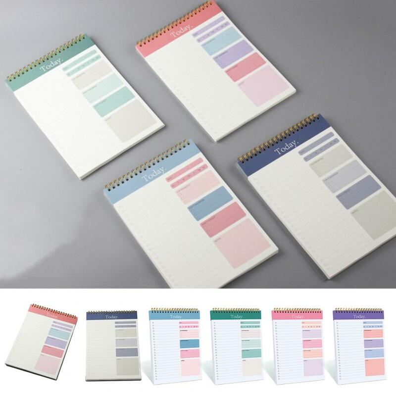 Planner Notebook Spiral Top Notepad non datato Daily Task Planner 2023 quaderni agende Planner Diary School Office