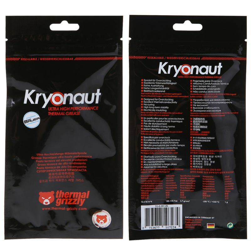 Thermal Grizzly Kryonaut 1g Thermal Grease Thermal Conductivity 12.5W/mk For GPU CPU Compound Silicone Grease