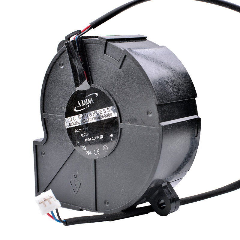 Ventilador dobro do ventilador do projetor do rolamento de esferas, energia refrigerando, AB07012HB250300 7025, 70x70x25mm, 7cm, 12V, 0.25A