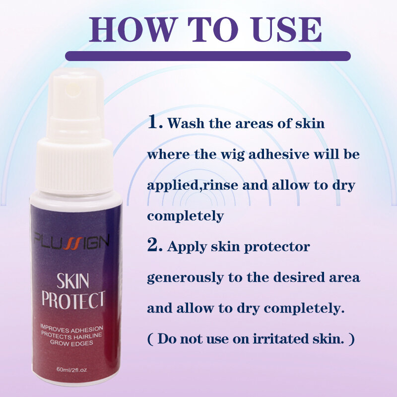 Skin Protector Spray para Perucas de Renda, Melhora a Adesão, 60ml, Funciona com Fita Capilar, Cola, Fácil de Limpar, 1 unidade