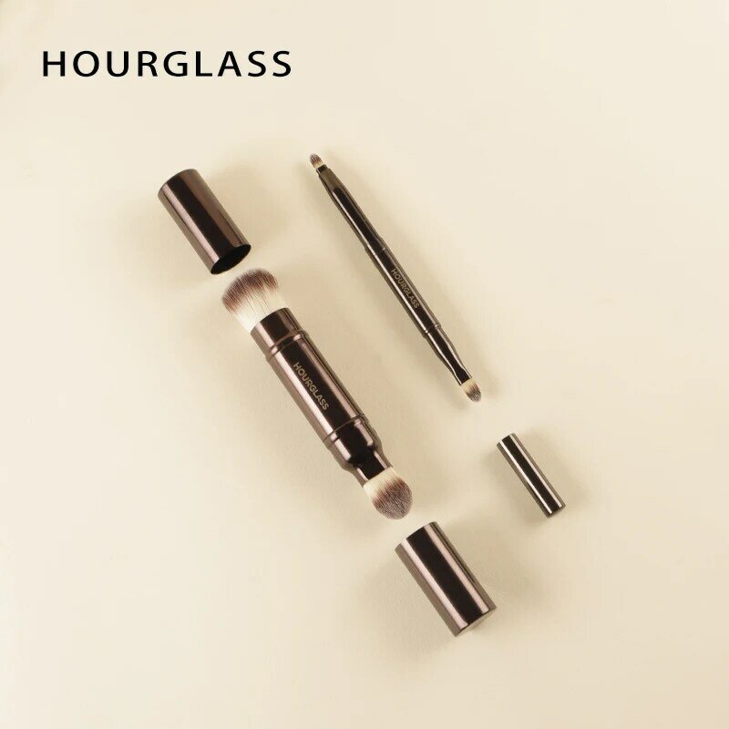 Hourglass-brocha de maquillaje profesional retráctil, todo tipo, sombra de ojos, base, corrector, polvo, bronceador, colorete, delineador de ojos