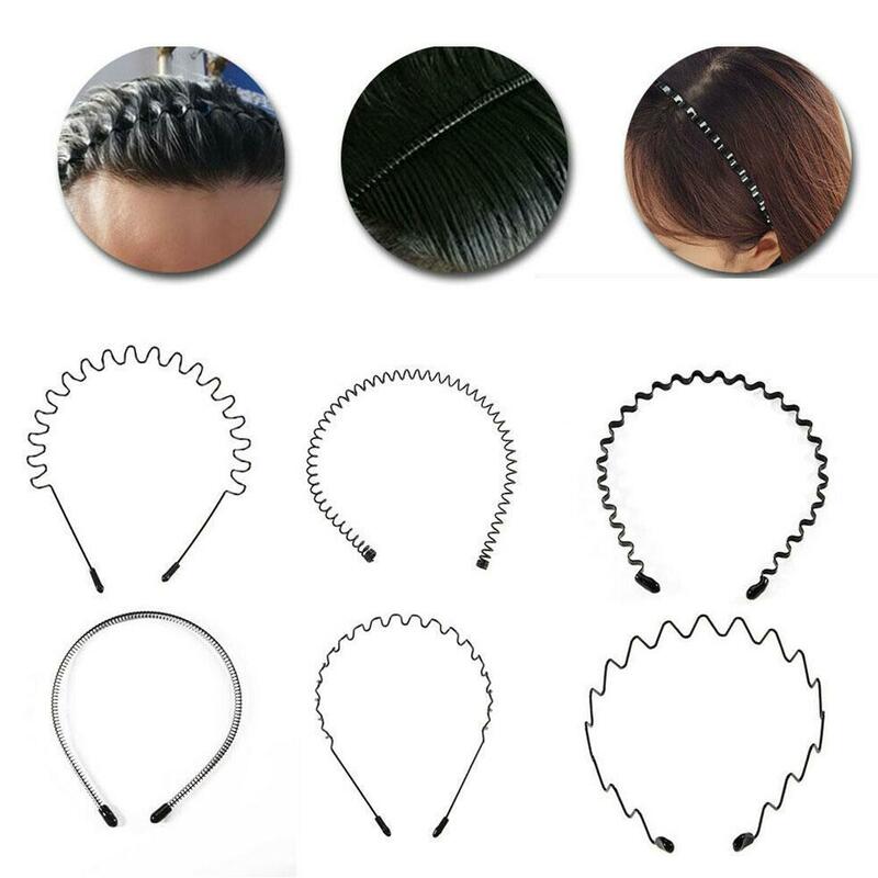 Diadema ondulada para hombres y mujeres, diademas de moda, herramientas de peinado para lavar el cabello, accesorios básicos, Clips Unisex, deportes negros, A6P8