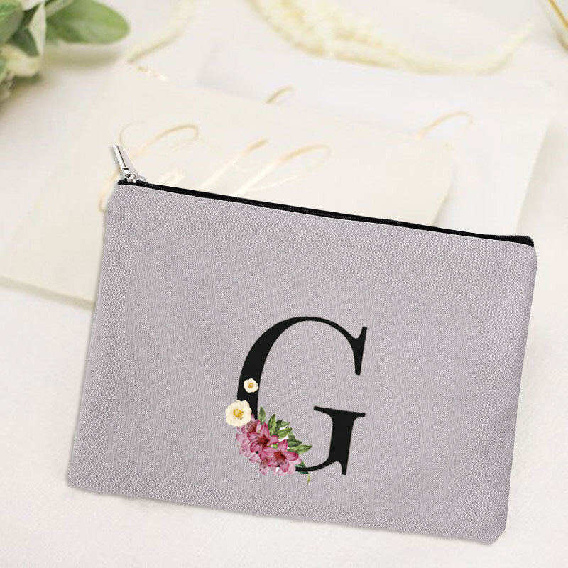 Black Letters All-match Travel Outdoor Pencil Cases Women Cosmetic Bag Lady Make Up Case Makeup Bag Girly Portable Organizer