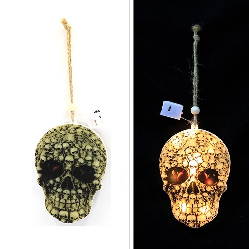 LED Skull Head Lantern String com luzes, abóbora, fantasma, diabo, fantasma, festival, decorações de Halloween
