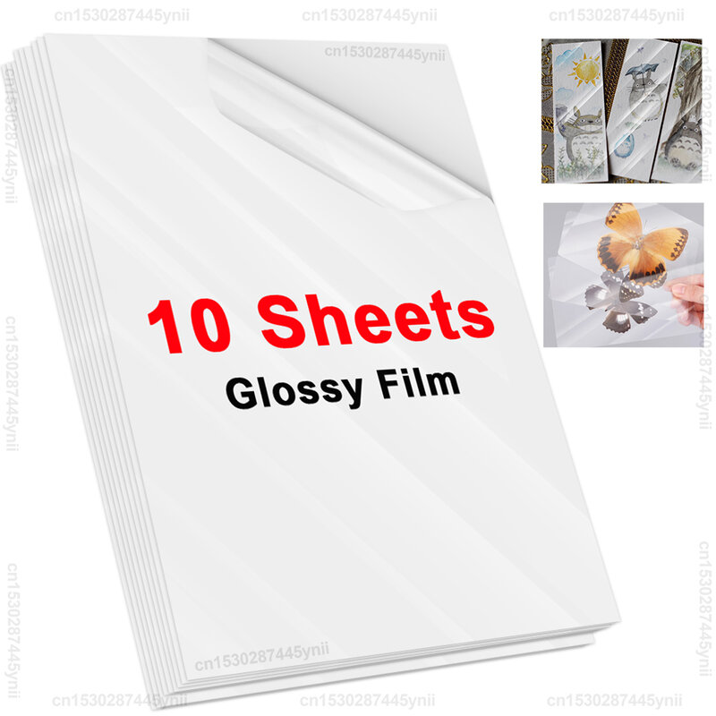Film de stratification à froid transparent holographique, 10 feuilles, A4, auto-adhésif, étoiles, points, bricolage GT, carte de document, photo