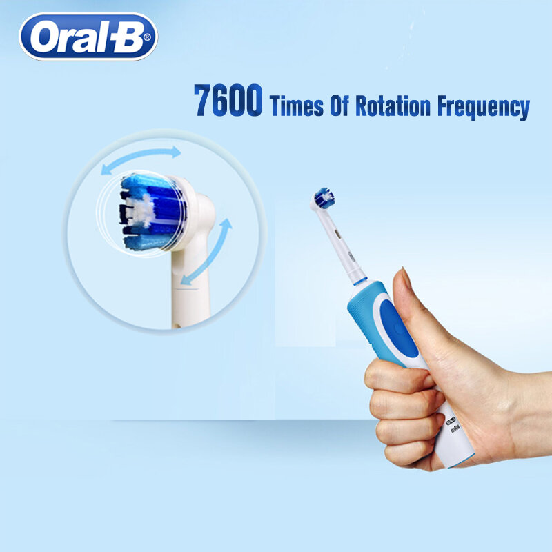 Orale B spazzolino elettrico rotazione pulizia orale 3D dente bianco adulto vitalità spazzolino da denti ricarica induttiva + testina regalo