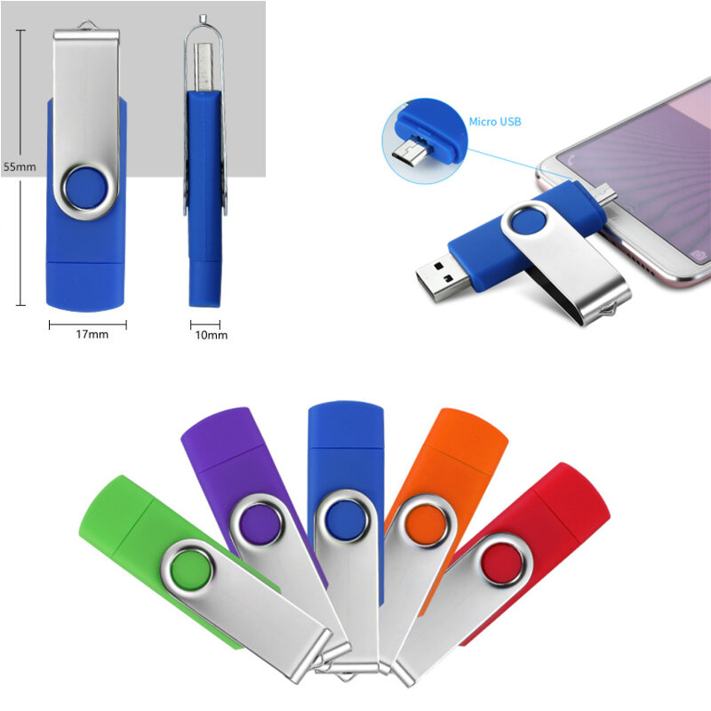 Unidad Flash USB para teléfono inteligente, pendrive con logotipo personalizado, OTG, 4GB, 8GB, 16GB, 32GB, 64GB, 10 unidades/lote