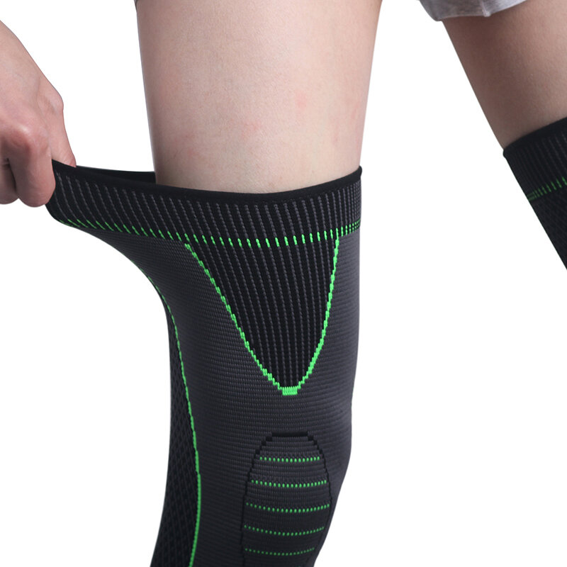 Ginocchiera sportiva allungata supporto ginocchiera a compressione maniche per gambe da basket protezione per gomito da pallavolo ginocchiere Fitness