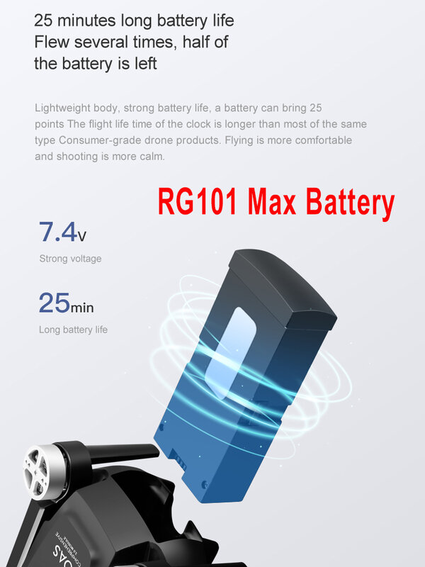 RG101 Max baterai Drone RG101 Pro, baterai asli Drone 7.4V 3000/3800mAh RG101 baterai cadangan