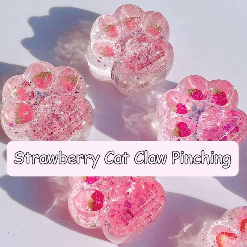 Kawaii Paw Sticky Squeeze Toy Soft Realistic Jelly Toys Gifts Glitter Relief Unique Adults Claw Stress 's Kids T2a8