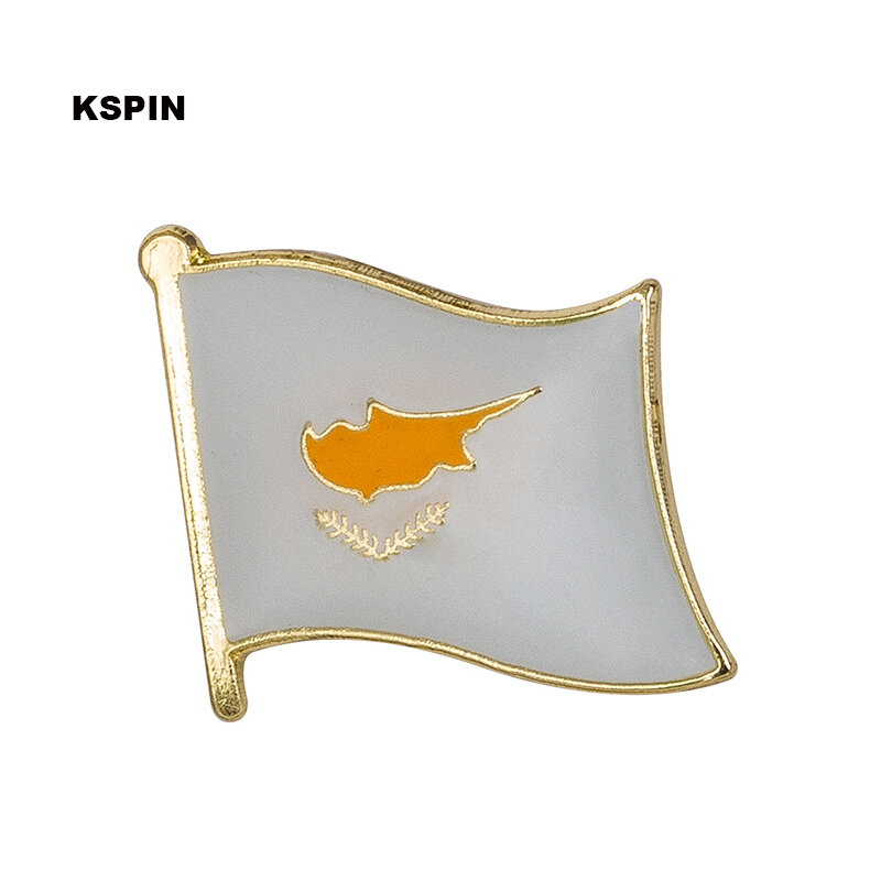 Cyprus Flag Brooch Pins Metal Badges Military Decorative Buttons for Clothes KS-0155