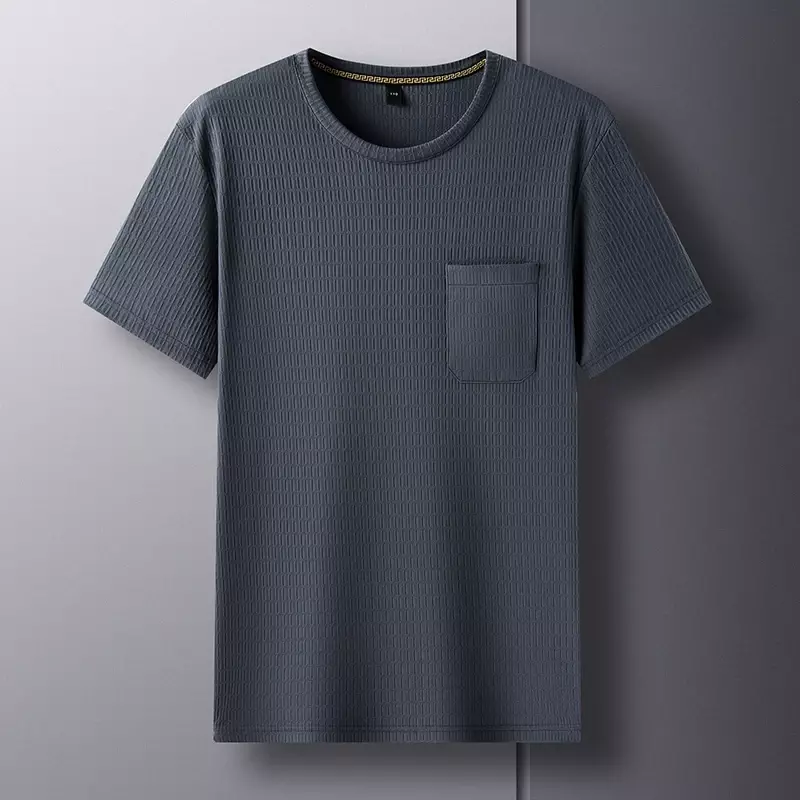 Camiseta de cuello redondo para hombre, Camiseta holgada, informal, a la moda, versátil, transpirable y cómoda, novedad de verano
