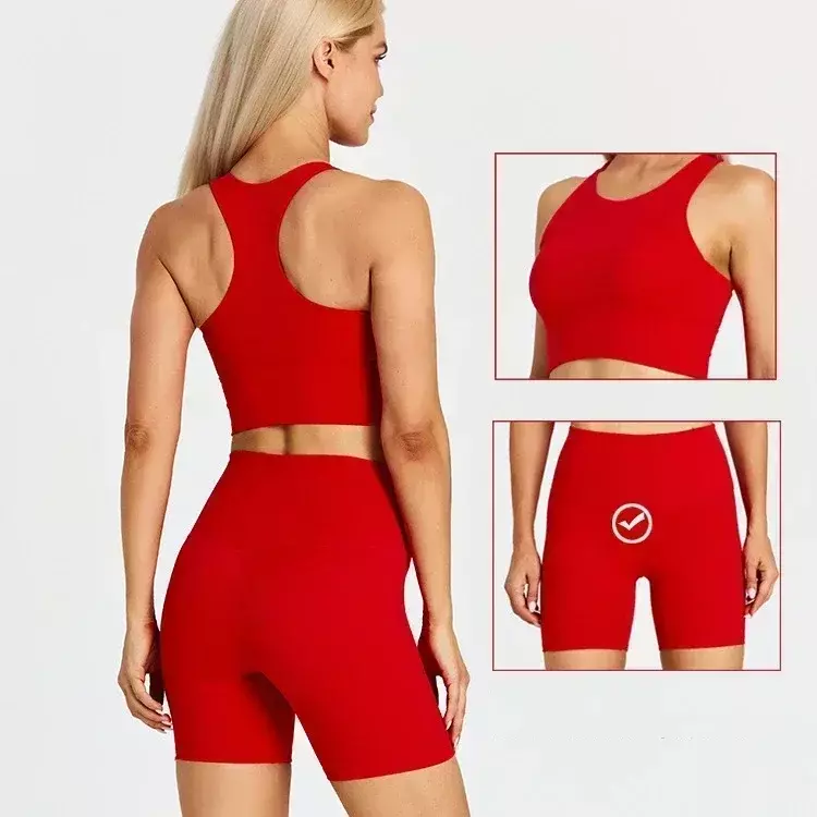 Lemon-conjunto deportivo de 2 piezas para mujer, pantalón corto de 5 "para ejercicio, correr, Fitness, cintura trasera, gimnasio