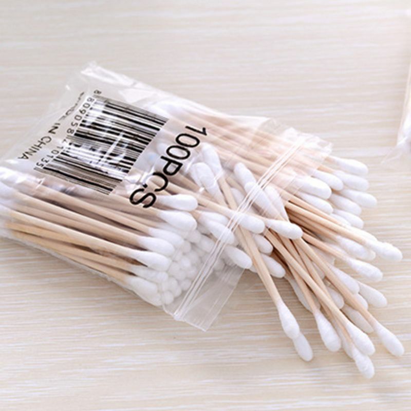 1 Pack Wooden Cotton Swabs Double-Tipped Multipurpose Safety Nose Ear Cleaning B