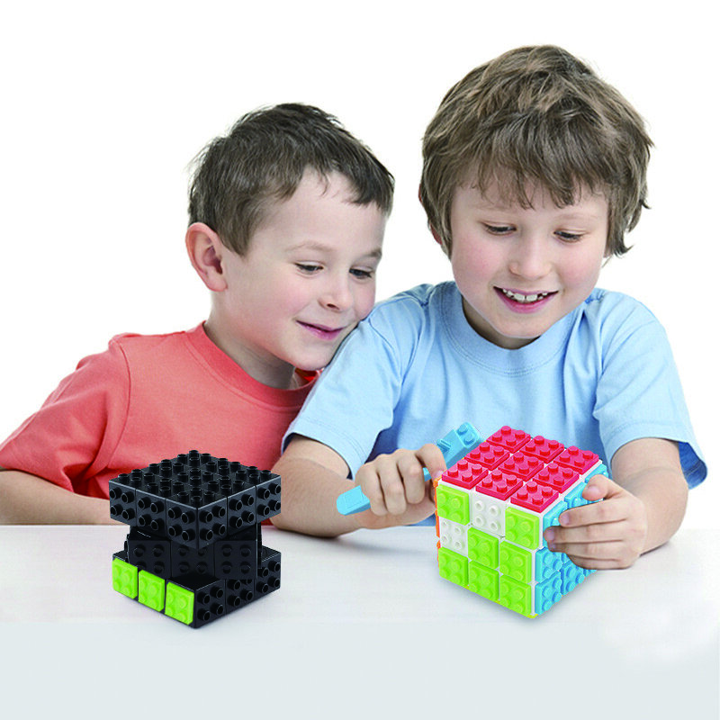 Klocki kostka łamigłówka dekompresyjny Fidget magiczna kostka do zabawy inteligencja klocki do budowania edukacyjne zabawki dla dzieci prezent