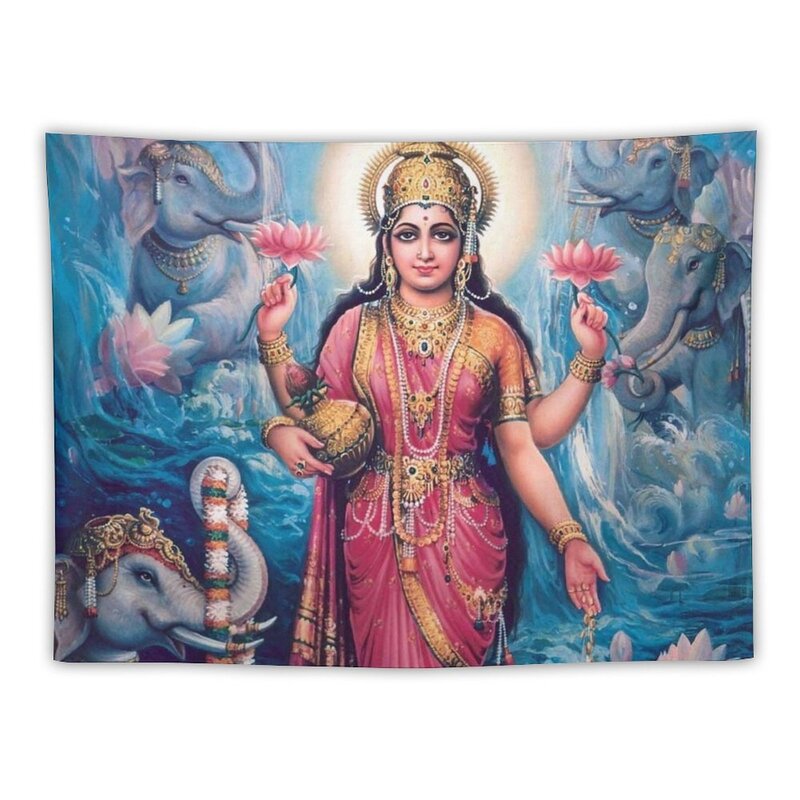 Srimati Lakshmi Devi Wandtapijt Voor De Muur Luxe Woonkamer Decoratie Wandtapijt Decor Voor Kamer