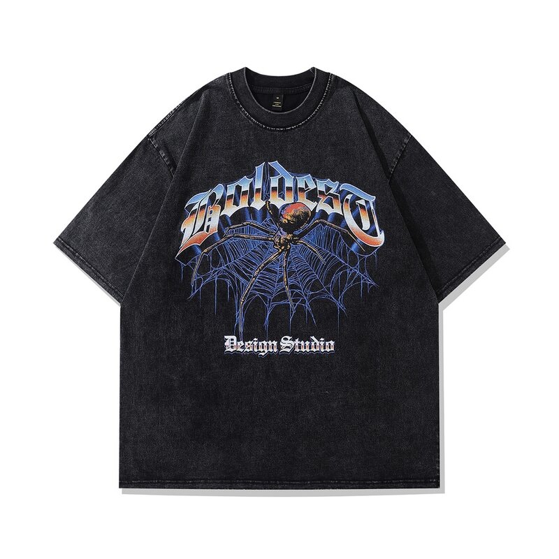 Baggy große plus size giftige Spinne grafische T-Shirts Hemden Goth T-Shirts Sommer Tops für Männer Frauen ästhetische Kleidung Streetwear