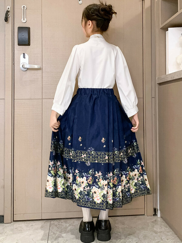 Новая юбка Hanfu для девочек в старинном стиле, одежда Китайской Республики, тонкая детская одежда на весну и осень