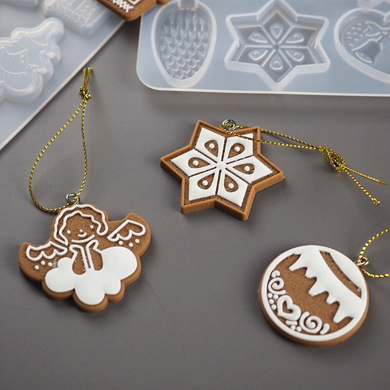 DIY Mirror Snowflake Keychain Silicone Epoxy Mold DIY Creative Christmas Pendant Jewelry Crafting Mould for Decoration