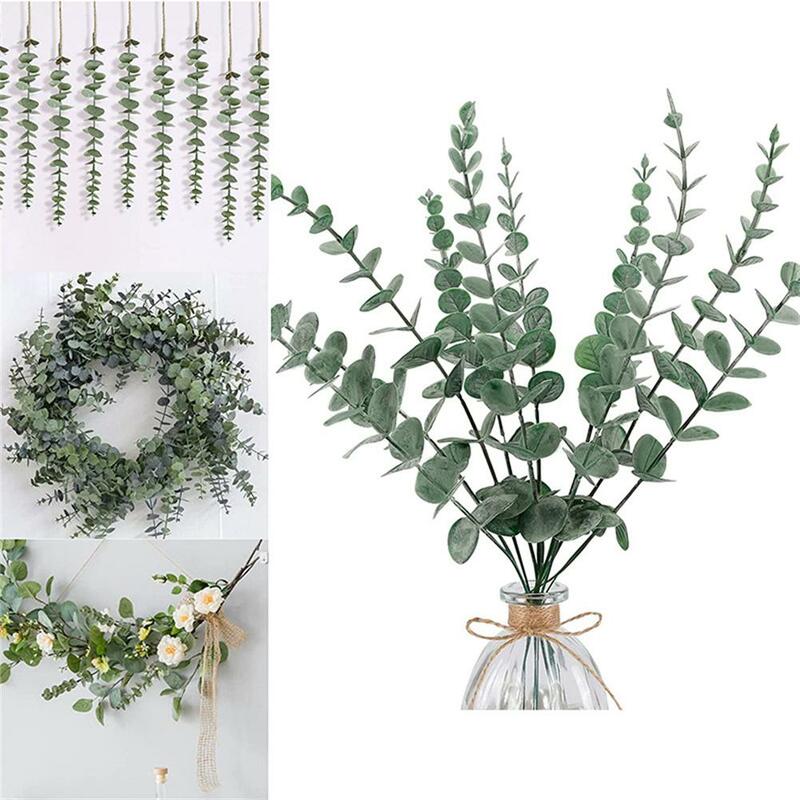 Eucalipto artificial folhas plantas lifelike flores foto adereços para casa festa de casamento decoração do quarto