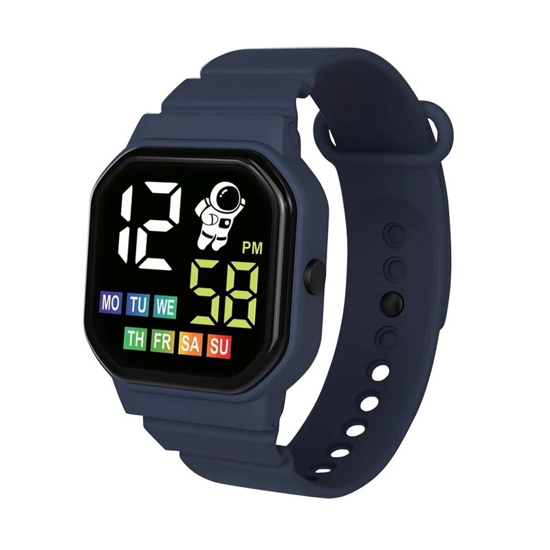 Reloj deportivo para niños, correa de silicona ajustable, pantalla 2024, peso ligero, adecuado para exteriores, Reloj electrónico de moda