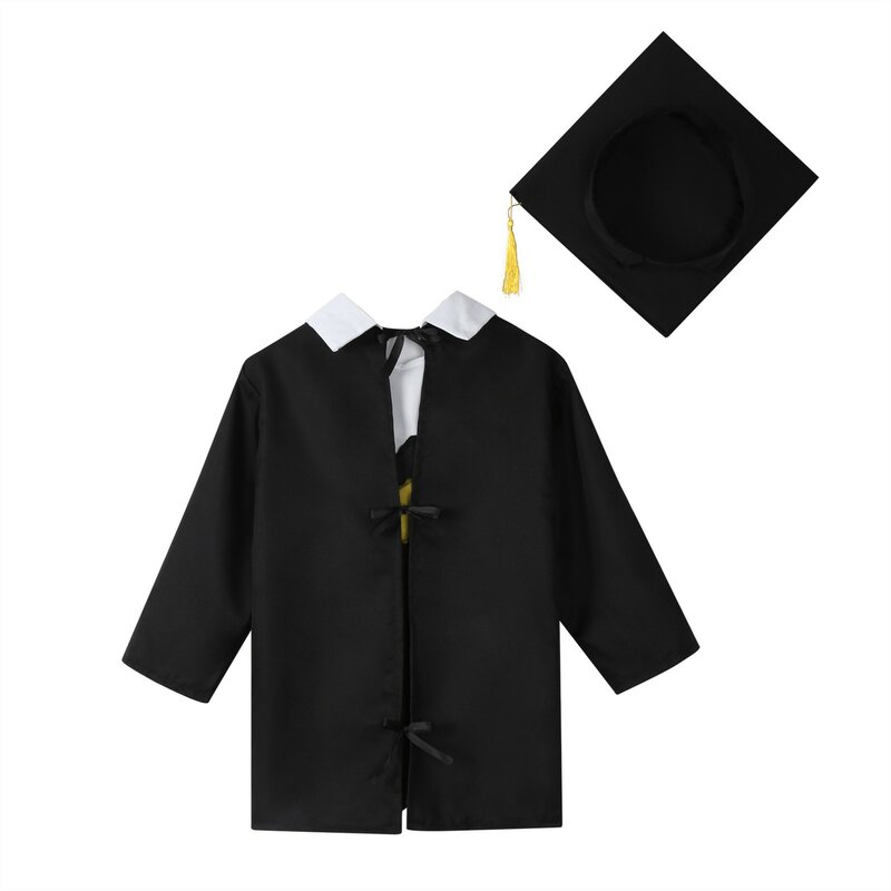 2024 유치원 졸업 모자 가운, 졸업용 가운, 가운, 캡 태슬 세트, 편안한 유니섹스, 유치원 졸업 복장