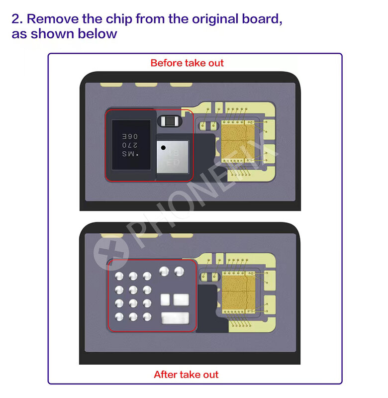 Puce matrice de points universelle I2C, pour IPhone X-14 Pro Max, réparation treillis IC, pas besoin de transférer un joint et un condensateur, FA02 / FA03