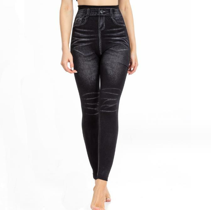 Spodnie dla kobiet 2023 modne spodnie ze stretchem spodnie ołówkowe z wysokim stanem plisowane legginsy z imitacji dżinsów z nadrukiem dla kobiet