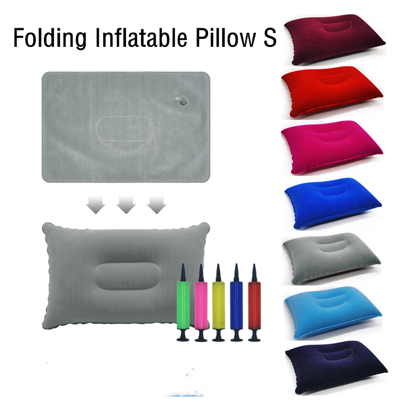 Almohada plegable portátil para viajes al aire libre, almohada inflable para dormir, tienda de campaña, avión, Hotel, descanso, almohadas cómodas para dormir