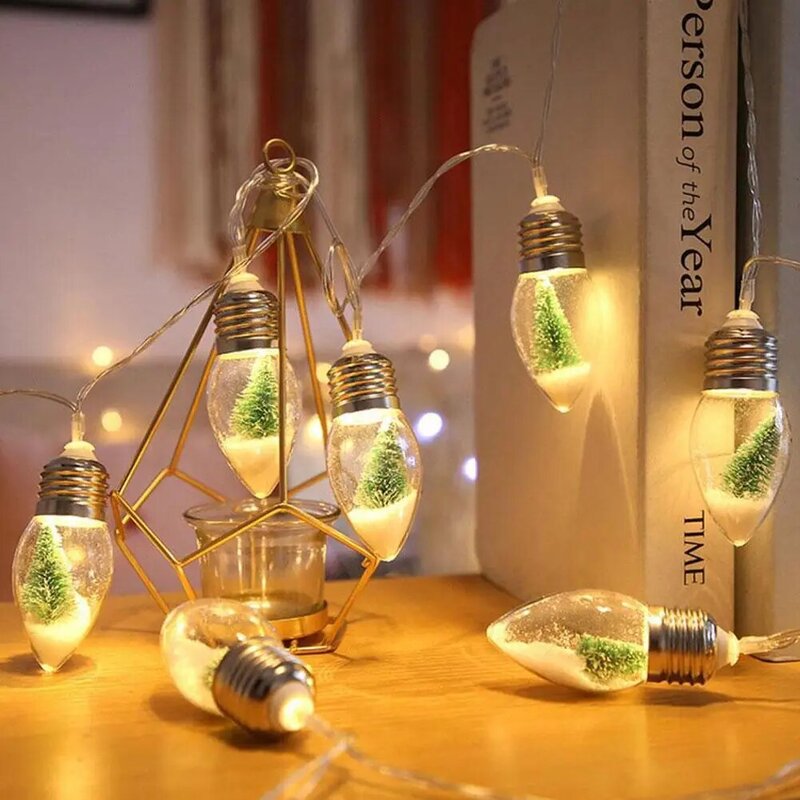 Cadena de luces de botella de árbol de Navidad, cadena de hadas de moda, lámpara impermeable para exteriores, vacaciones, boda, fiesta, decoración de lámpara, 2M