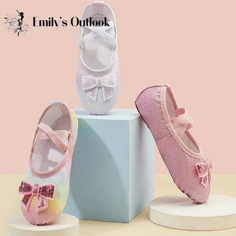 Ballet Shoes for Toddler Girls Satin Glitter Ballet Slippers Dance Shoes Flats Split-Sole Ballerina Princes(Little/Big Kids)