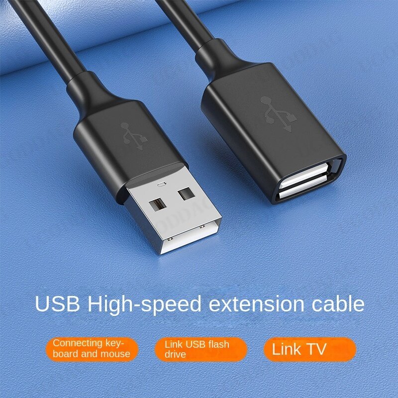 Cable de extensión USB 2,0 de alta velocidad, Cable de datos macho a hembra para PC, TV, cámara, teléfono móvil, disco duro móvil, 1,5 M