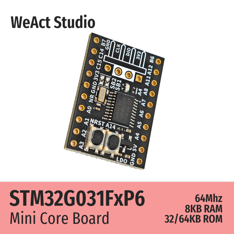 Placa de demonstração do WeAct Core Board, STM32G031F8P6 STM32G031F6P6 STM32G031 STM32G0 STM32