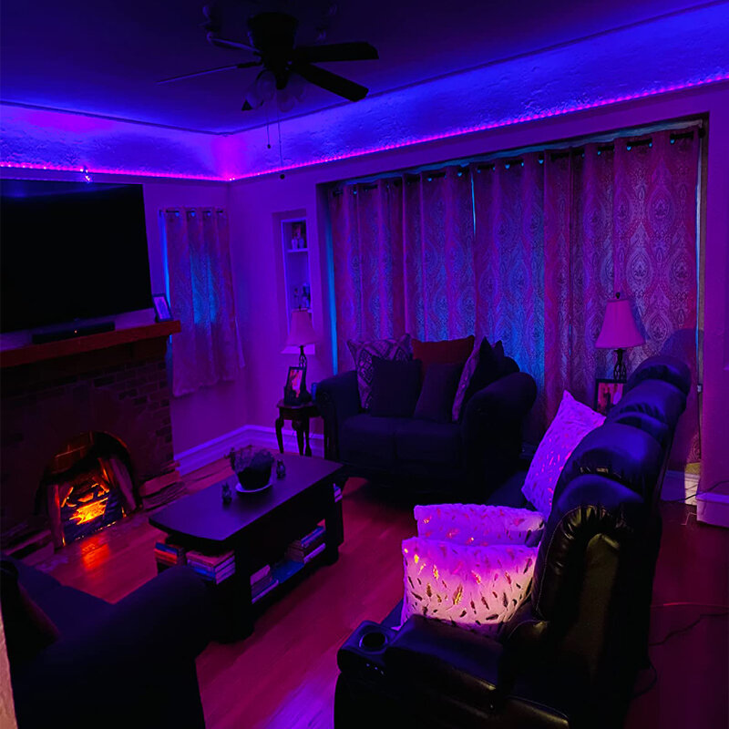 ไฟ LED 44ปุ่มรีโมทบลูทูธ LED Strip สำหรับตกแต่งห้องนอนเพลง Sync RGB5050โทรศัพท์ควบคุมเกียร์ออโต้ตกแต่ง