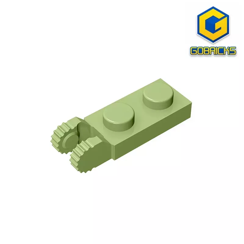 Gobricks GDS-821 PLATE 1X2 W/FORK/VERTICAL/END Single side hinged plate (teeth) compatible with lego 44302 children's DIY