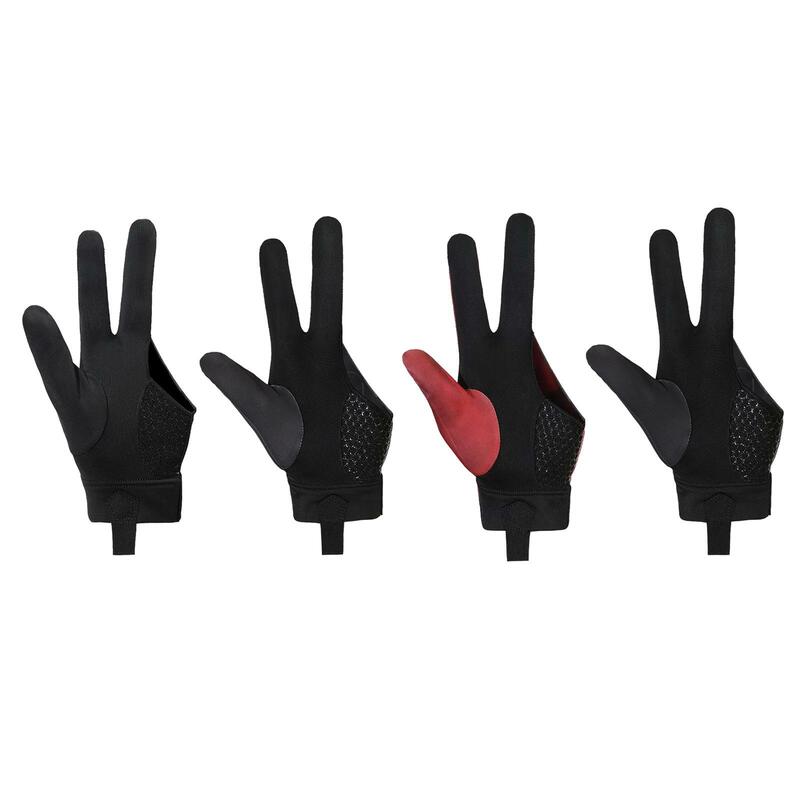 Перчатки для бильярда с тремя пальцами, перчатки для игры в пул впитывает пот, Нескользящие рукавицы для бильярда, перчатка для снукера, для мужчин и женщин, для левой руки