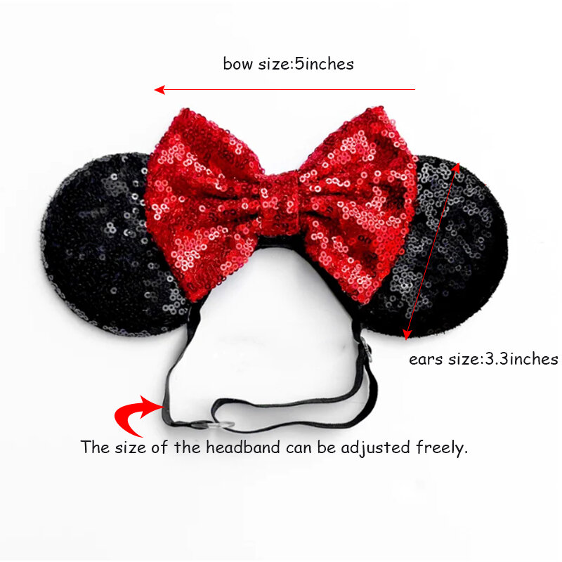 2024 Chic Mouse Ears Elastic Headband For Adult And Kids Bow Nylon Hairband Festival Party Cosplay DIY Hair Accessories