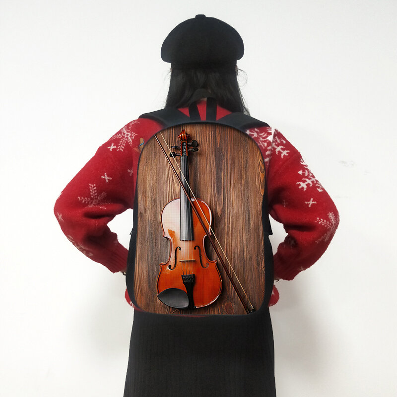 기타 바이올린 배낭 악기용 배낭 캔버스 학교 가방, 10 대 여행 책 가방