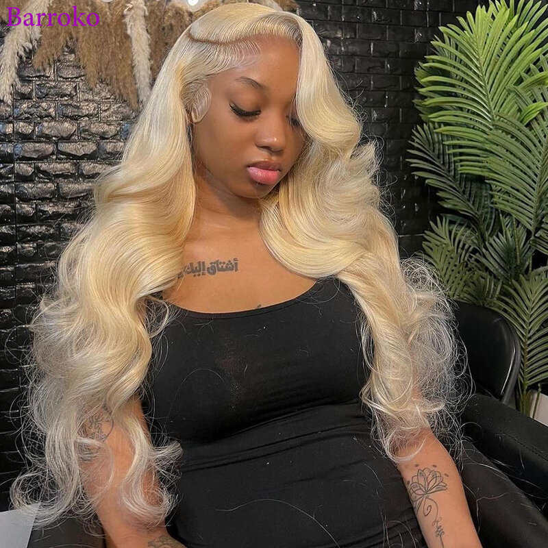 Barroko 613 Ginger Colored Body Wave Lace Frontal Wigs For Black Women 13X6 Lace Front Human Hair Wig Transparent Lace Brazilian
