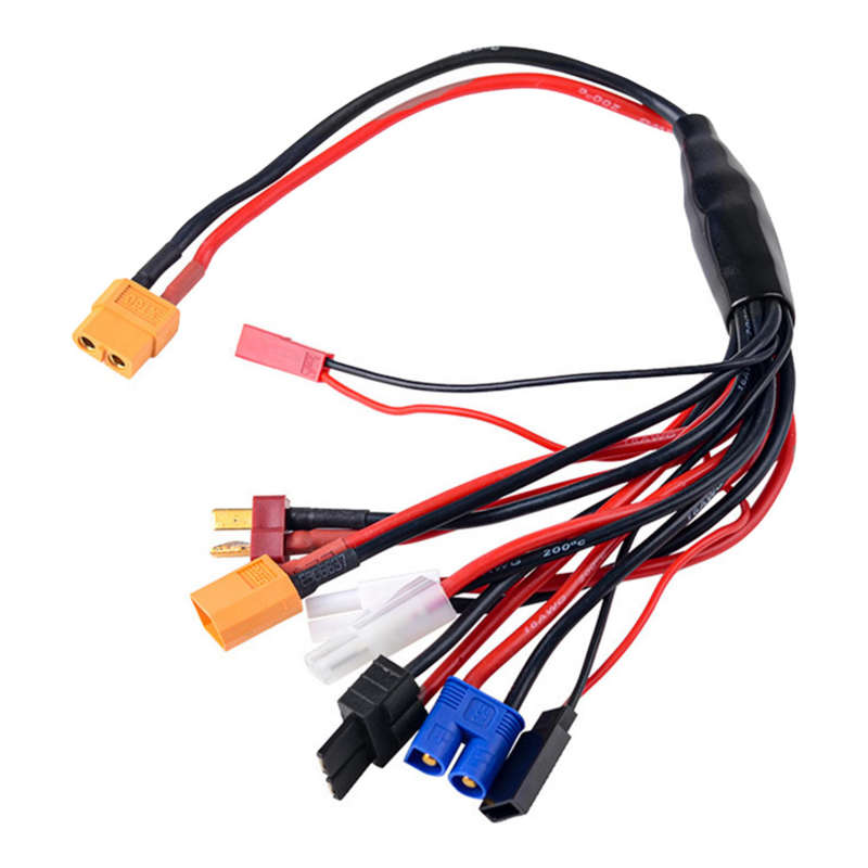 8 in 1 RC pengisi daya baterai Lipo konektor adaptor kabel Splitter XT60 Plug ke JST T Plug XT60 EC3 futas Tamiyas