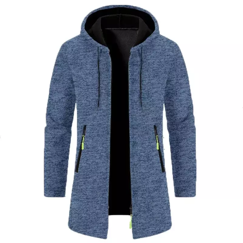 Hoodies de zíper de manga comprida masculino, moletons com capuz, jaqueta grande, casaco preto, moletom, top, inverno