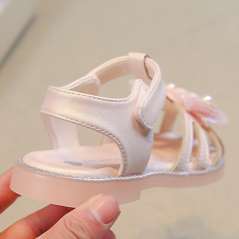 Letnie modne sandały dziewczęce muszka różowe buty dziecięce sandały outdoorowe od 4-5-6-7-8Y 8010