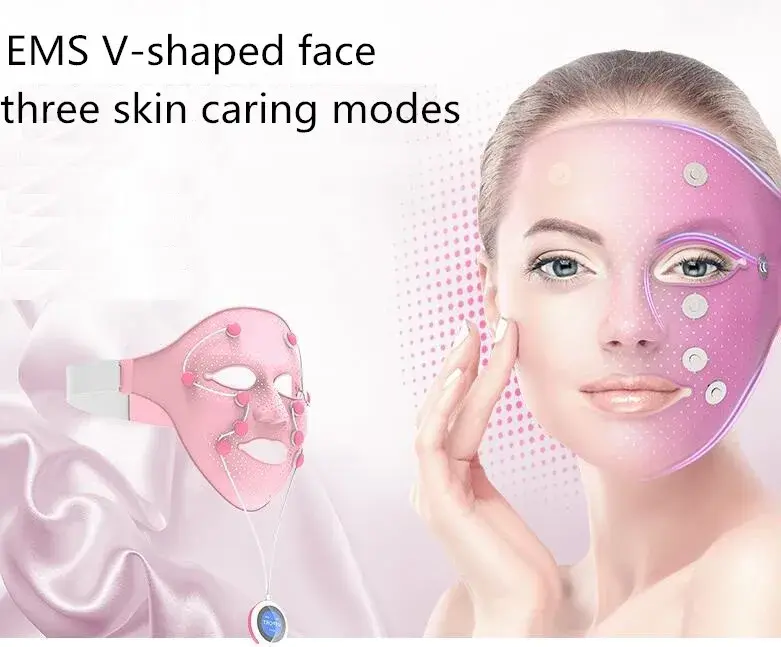 Mascarilla de belleza EMS, microcorriente, masajeador facial eléctrico, estiramiento facial en V, máscara de silicona para pérdida de peso