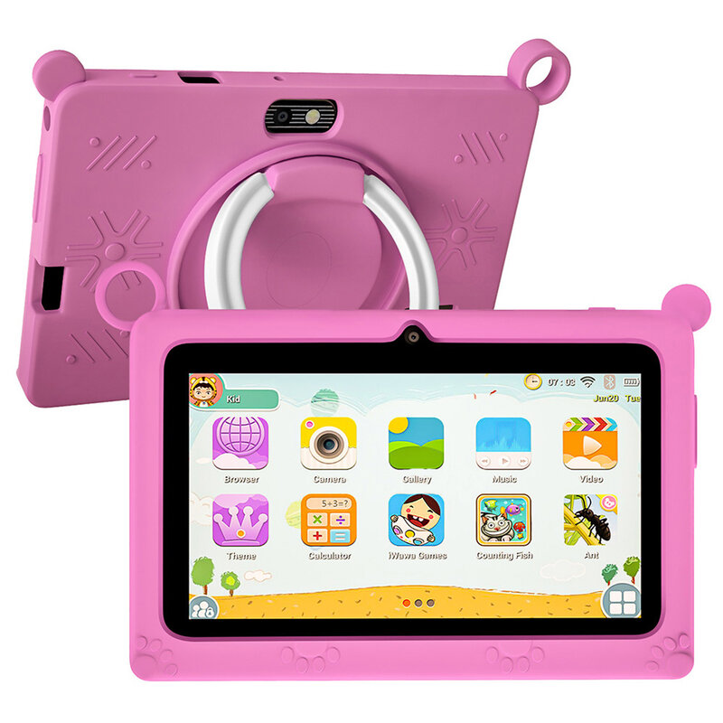 Детский планшет BDF, 7-дюймовый планшет с четырёхъядерным процессором, ОЗУ 4 Гб, ПЗУ 64 ГБ, Wi-Fi, Bluetooth