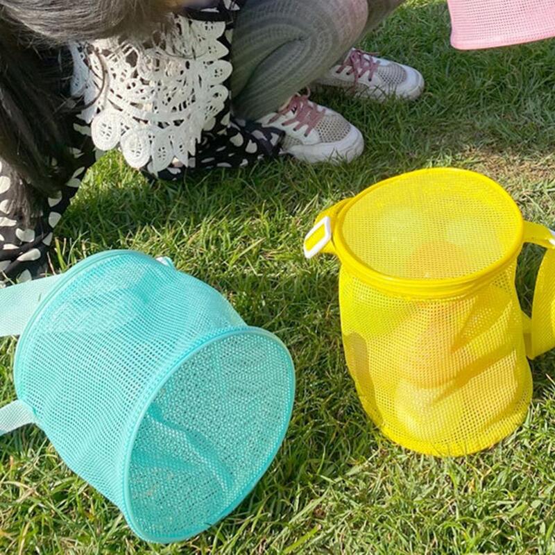 Beach Children Toy Storage Mesh Bag Filter Drainage Foldable Large Capacity Seashell Sunglasses Snack Stoarge Pouch Tote Bag