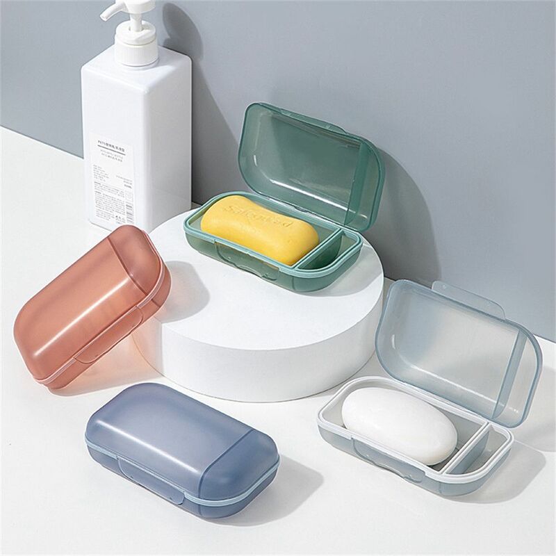 Caja de jabón de viaje transparente multifunción, soporte con tapa, contenedor de jabón sellado duradero, herramientas de mobiliario para el hogar, 1 ud.