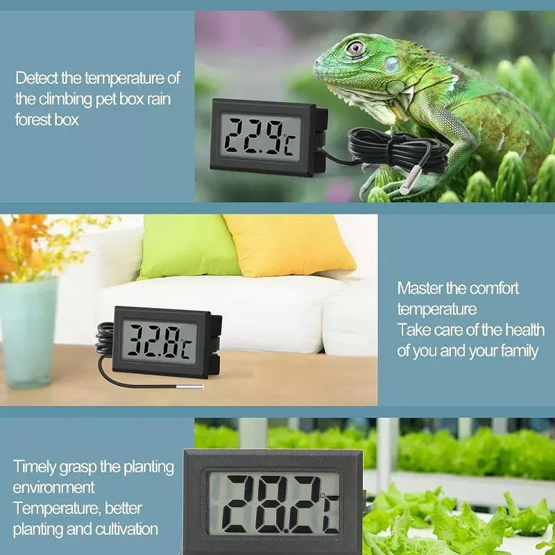 미니 디지털 LCD 실내 편리한 온도 센서, 습도 계량기 온도계 습도계 게이지 기기, 케이블 측정
