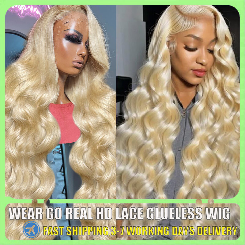 13x4 13x6 613 Blonde Body Wave Lace Front Wig HD Transparent Lace  Human Hair Glueless Pre Plucked Frontal Wigs For Black Women
